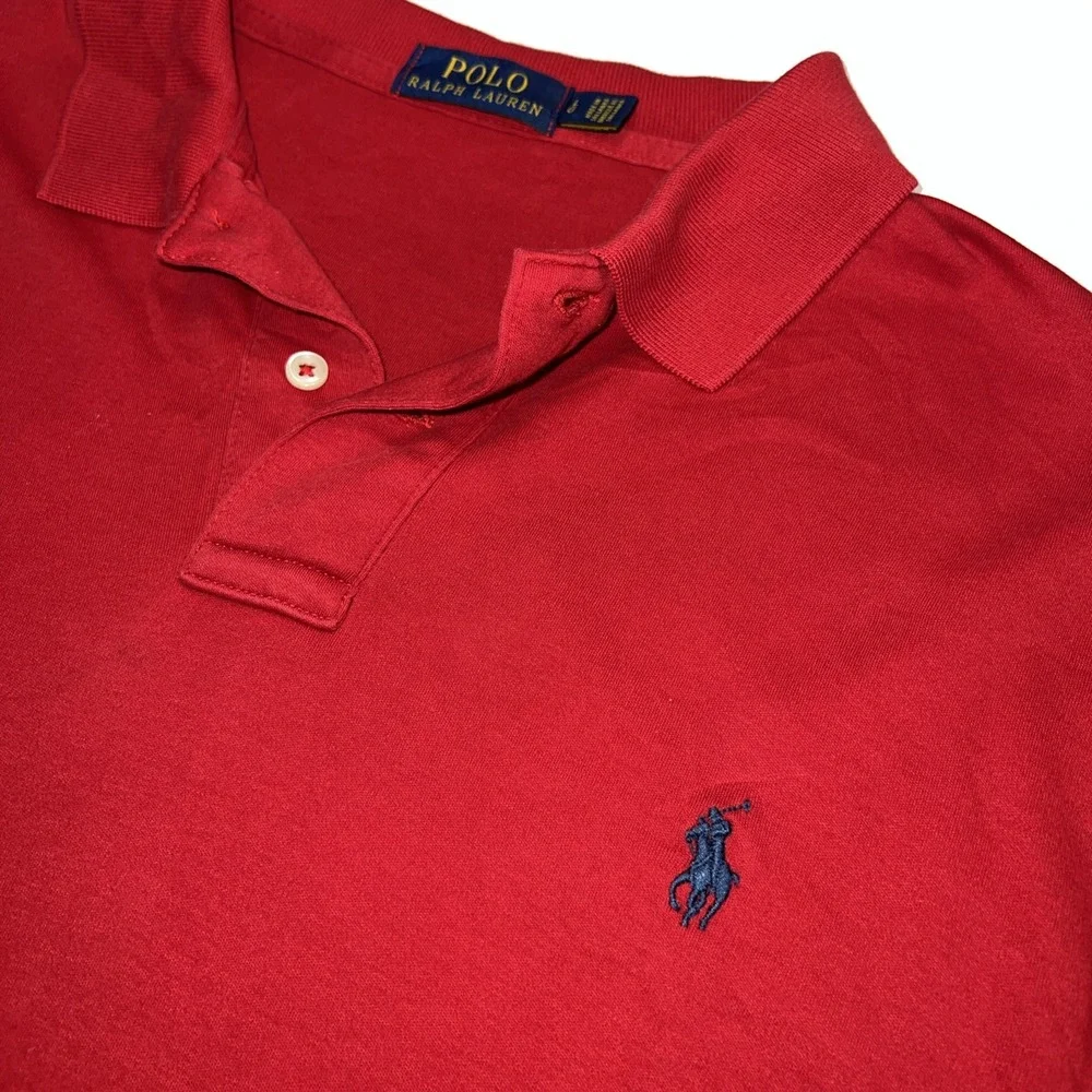 Polo Ralph Lauren Men's Red‎ Polo Short Sleeve Shirt Casual Basic Size Large